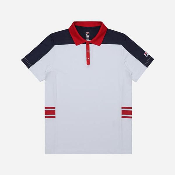 Fila Polokošeľa Damske Biele / Námornícka Modrá - Line Functional Color S/S Vypredaj - Slovakia 7482